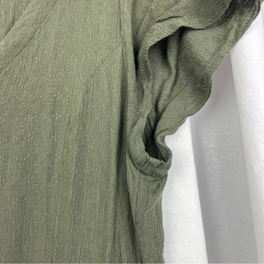 American Eagle Khaki Green Fit and Flare Dress Size Large - Picture 4 of 6